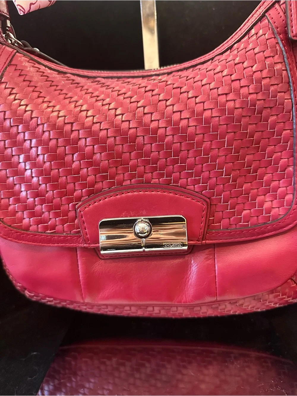 Coach #310 Kristen Woven Leather Shoulder Bag